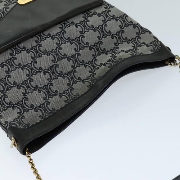 CELINE Triomphe Canvas Shoulder Bag Gray - Picture 6 of 13